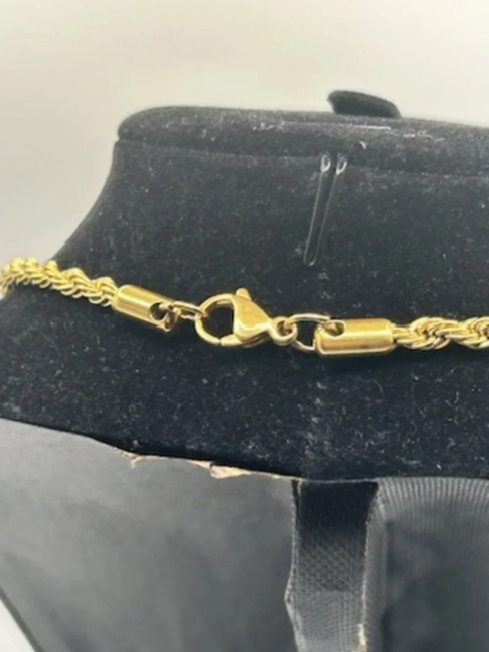 Mens 4mm 24 Inch Gold Rope Chain Real Gold Stainless Steel Plated Durable